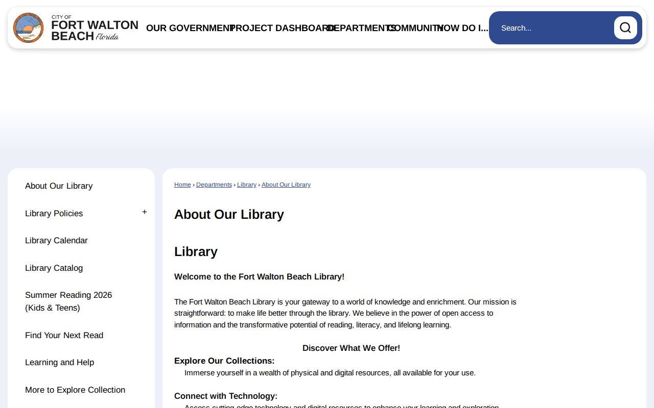 Fort Walton Beach residents directory library history collection