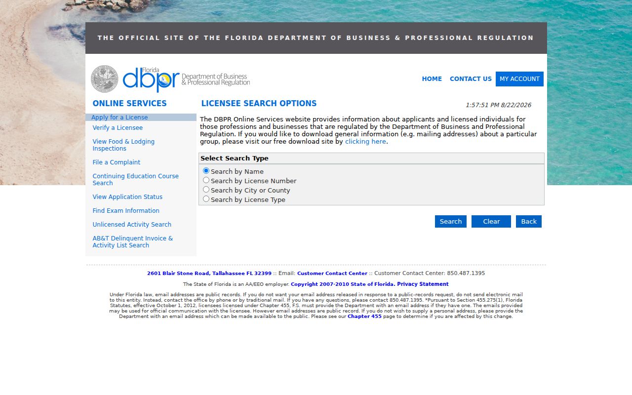 Fort Walton Beach ZIP code directory Florida license search